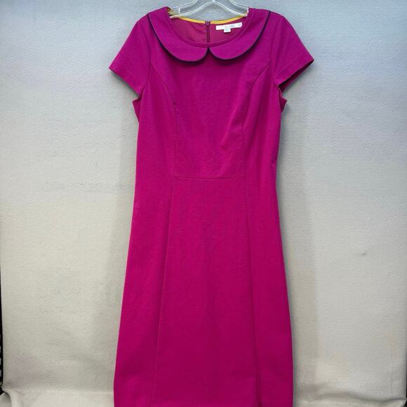 Boden Dresses & Skirts - Boden Dress Women's 10 L Magenta Navy Short Sleave Sheath Dress Lined EUC